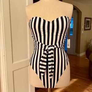 NWT “WE WORE WHAT” STRIPED SWIMSUIT